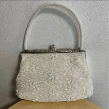 beaded bag handbag floral pattern pouch