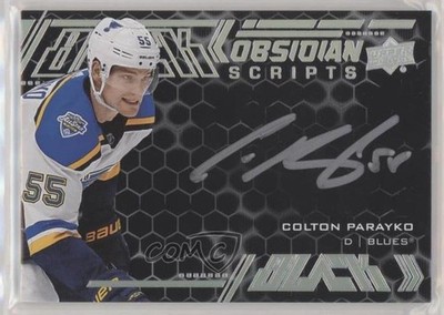 2020-21 SPx UD Black Obsidian Scripts Colton Parayko #OS-CP Auto 08qb