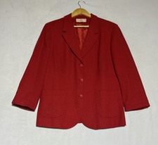 VTG Pendleton Wool Blazer Jacket Womens 18 Red Career Office Holiday Classic