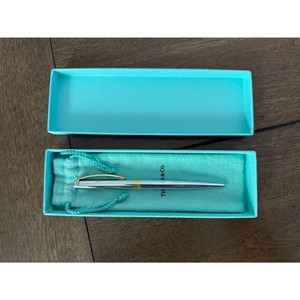 TIFFANY & CO Gold Plated Mechanical Pencil with Pouch and Box