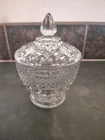 Vintage Anchor Hocking Wexford Footed Sugar Bowl with Lid