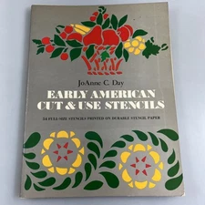 Early American Cut & Use Stencils Book JoAnne Day 54 Stencils VTG 1975 Dover Pub