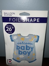 Foil Shape Balloon, Welcome Baby Boy, Shower, Blue, NWT, 26  