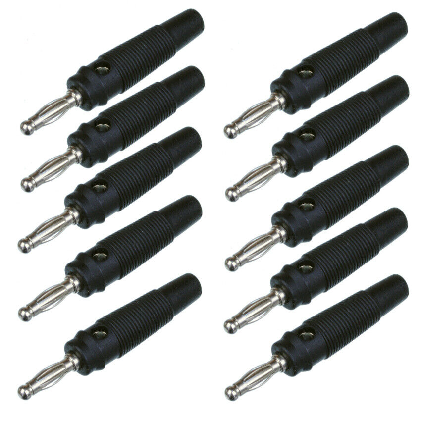 Thumbnail - 10 Stück Bananenstecker 4mm Mit Querloch, Druckfeder
