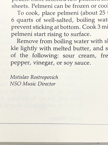 The National Symphony Orchestra Spiral Cookbook M Rostropovich Printed Signature - Picture 7 of 22