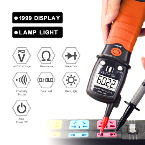 Handheld Multimeter Digital Stift AC DC 600V Stromspannung Durchgangsprüfer 60MΩ - Bild 8 von 17