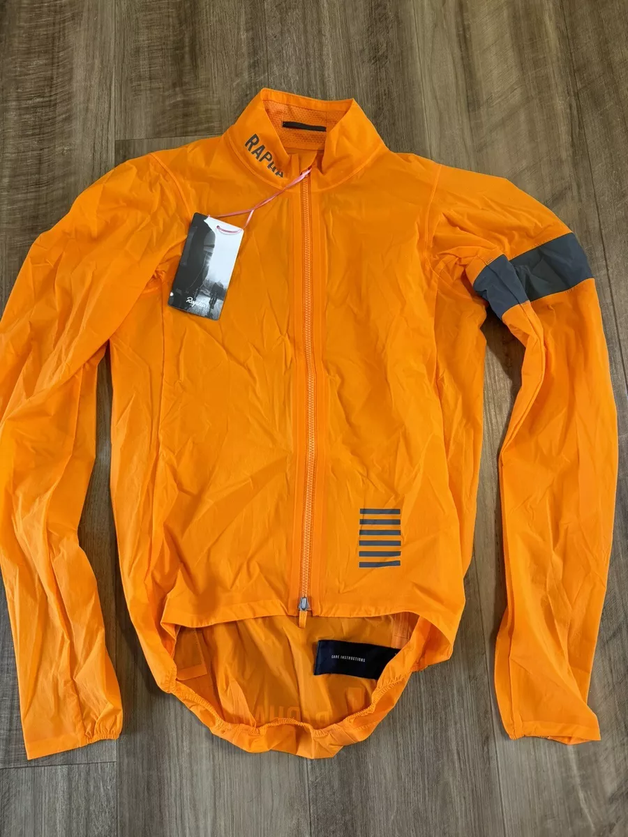 New RAPHA Pro Team Lightweight Shadow Jacket Size Mens XS Orange
