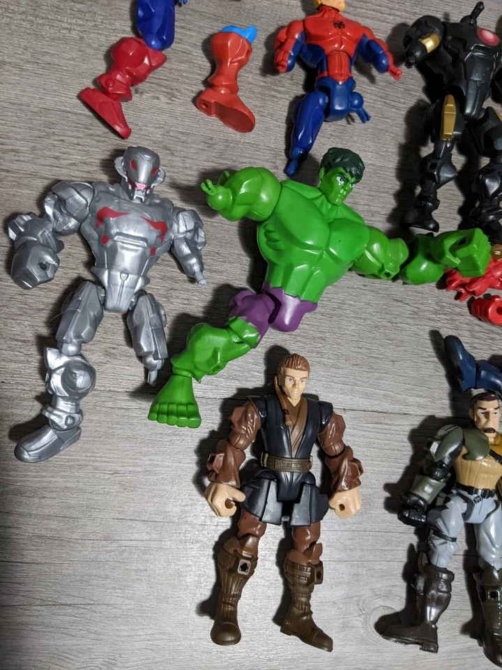Lote de peças de bonecos de ação Super Hero Mashers Marvel Star Wars Transformers - Imagem 2 de 4