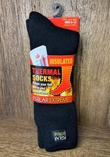NEW Polar Extreme Insulated Thermal Socks  (Men's Shoe Size 6-12) Black