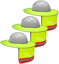 3 Pack Hard Hat Sun Shield Full Brim Mesh Neck Sun Shade with Reflective Strips