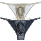 Men String Bikini High Cut Low Rise Pouch Ring Waist Fabulous Metallic Underwear