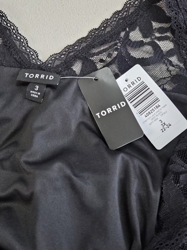 Torrid Stretch Lace V-Neck Tank Sleeveless 3X (22-24) Black - Picture 5 of 10