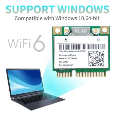 WiFi 6E Card MPE-AXE3000H Mini PCI-E Network Adapter 802.11AX WiFi