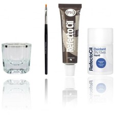 REFECTOCIL EYEBROW  EYELASH SET : TINT 15ML  3 OXIDANT 60ML BRUSH  GLASS