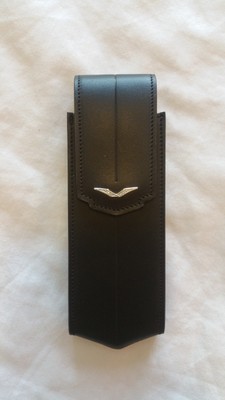 RARE VERTU SIGNATURE S VERTICAL LEATHER CASE WITH DIAMOND ON LOGO COMES WITH BOX