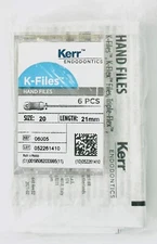 *6-Pieces* Kerr SybronEndo K-Files Hand Files Size-20 Length 21mm 06005