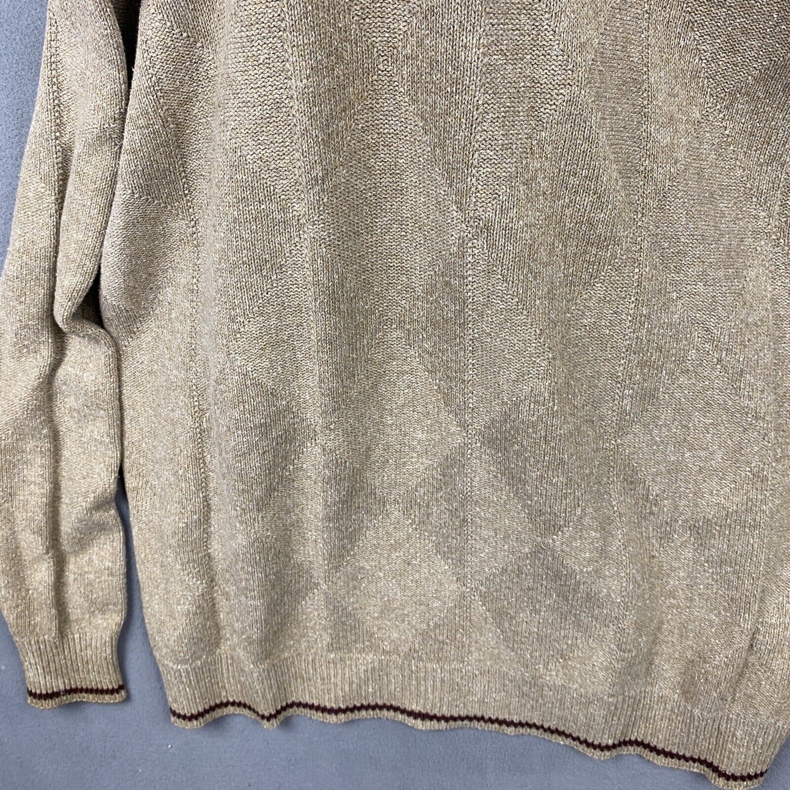CB Sport Sweater Mens Large Brown Argyle Golf Pul… - image 13