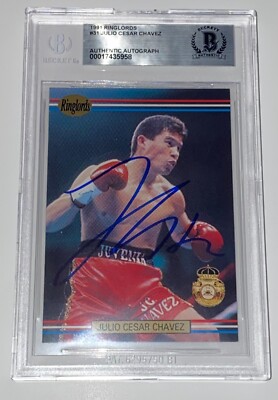 JULIO CESAR CHAVEZ SIGNED AUTO'D 1991 RINGLORDS BOXING RC CARD 31