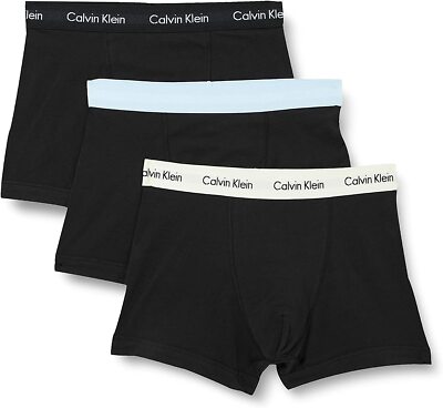 Calvin Klein 100 % authentische Herren-Boxershorts Hosen - 3 Stck. hellblau/schwarz/weiß