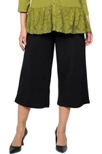 LOGO by Lori Goldstein Printed Cotton Modal Culotte Black