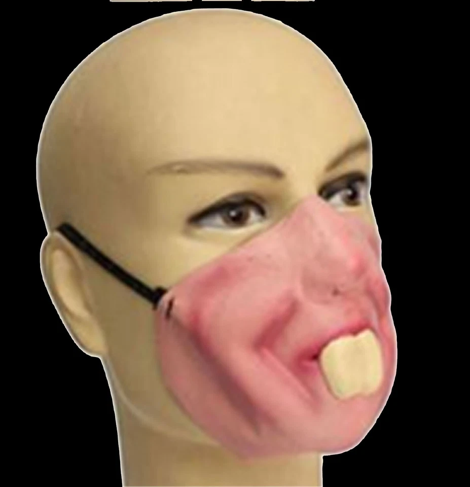 Divertida Mordaza LATEX MEDIA INFERIOR MÁSCARA FACIAL Disfraz Halloween Fiesta Boca Cubierta - CONEJITO Foto 3 de 4