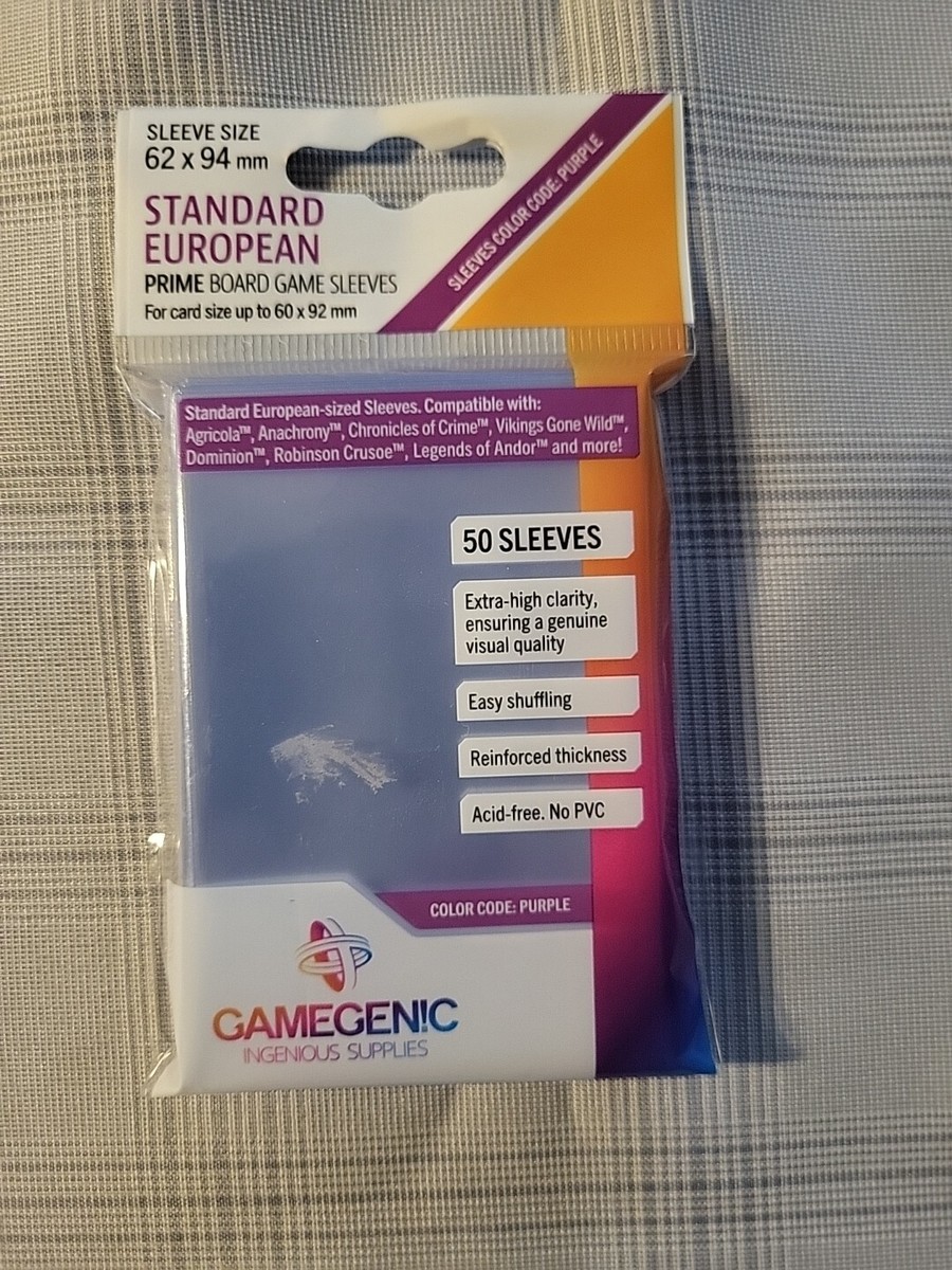 gamegenic standard card sleeves Prime Board Game Sleeves: European - Purple Label, 50/pk sleeve) to protect cards from dust Gamegenic Sleeves Prime Standard Card