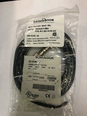 Data Logic M12 Induktiver Sensor und Kabel M12 Buchse 4 polig ArtNr. 95A251380