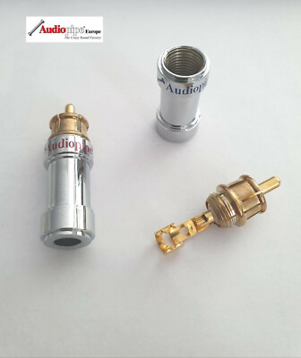 AUDIOPIPE Metall Cinchstecker Chinchstecker Cinch Chinch zum Löten PAAR CHROME