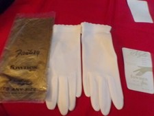Vintage 50s FOWNES White Soft Dress GLOVES NYLO Double Woven Nylon 7