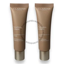 2-PACK Clarins Pore Perfecting Mattifying Foundation, 05 Nude Cappuccino 1 fl oz