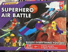 NEW, Blokko Superhero Air Battle, 249 Pieces, 2 Battle Aircrafts, 3 Figures