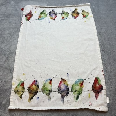 Demdaco Hummingbirds on a Wire Tea Dish Towel 17''x25'' 100% Cotton Watercolor