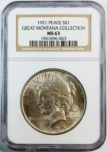 1921 Peace Dollar NGC MS-63 High Relief
