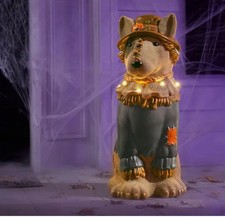 2026 Home Depot 2.5 Ft Bull Terrier Scarecrow Halloween Dog Blow Mold LED