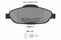 Pagid Bremsbelagsatz Scheibenbremse T1766N FüR Peugeot 308 1 Sw 3008 Cc Van 16V