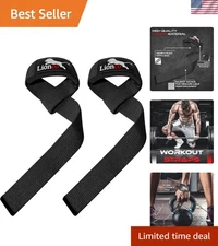 Weightlifting Straps for Gym – Heavy Duty Padded Wrist Straps for Deadlifts, Pow