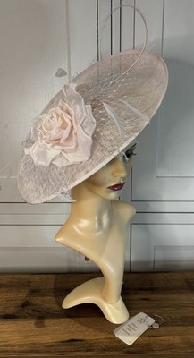 Jacques Vert hellrosa Sinamay Feder Fascinator Mutter Hochzeit Rennen Veranstaltung