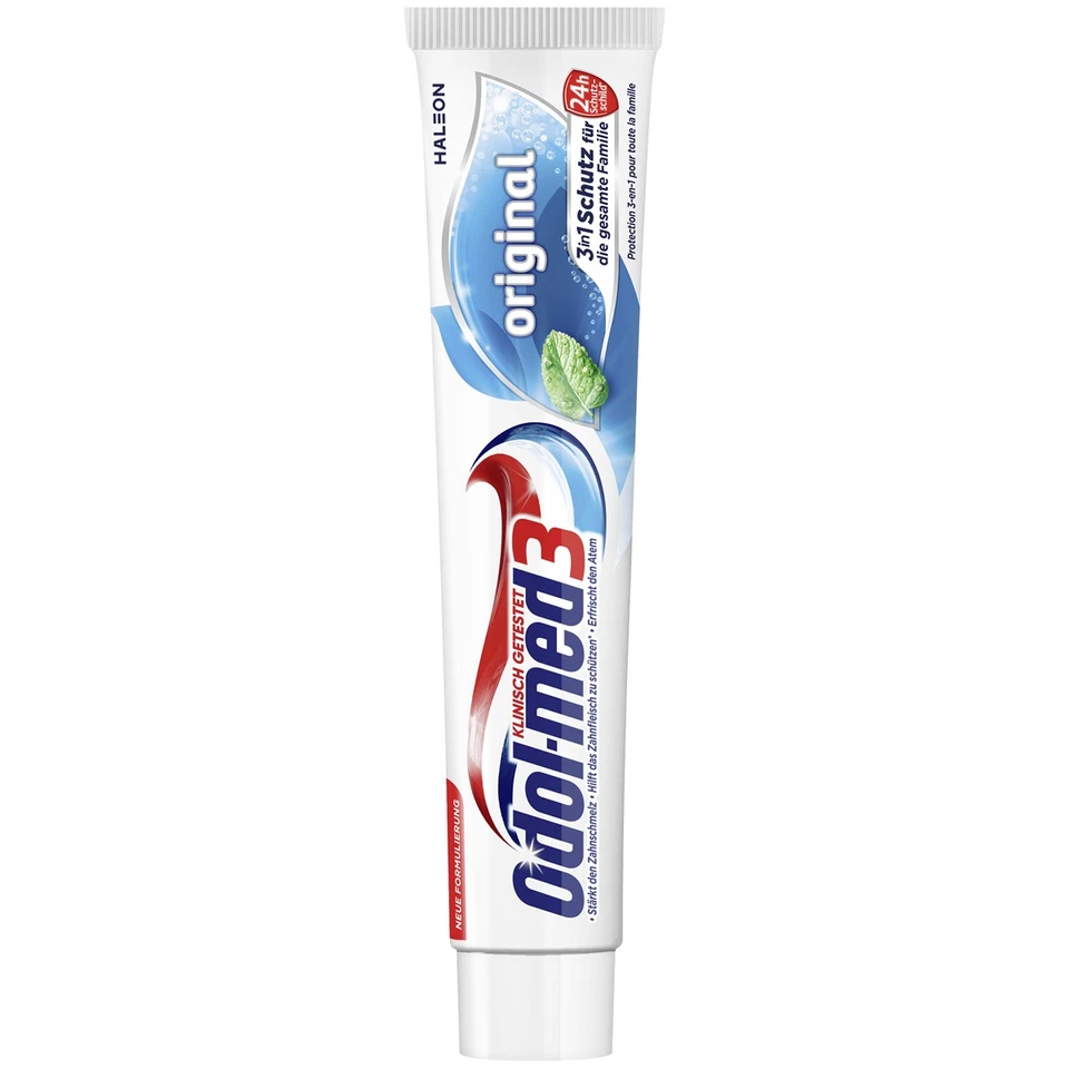 ZAHNPFLEGE-MUNDHYGIENE Odol med3 Original fluoridhaltige Zahncreme mit 3in1 Schutz 75ml