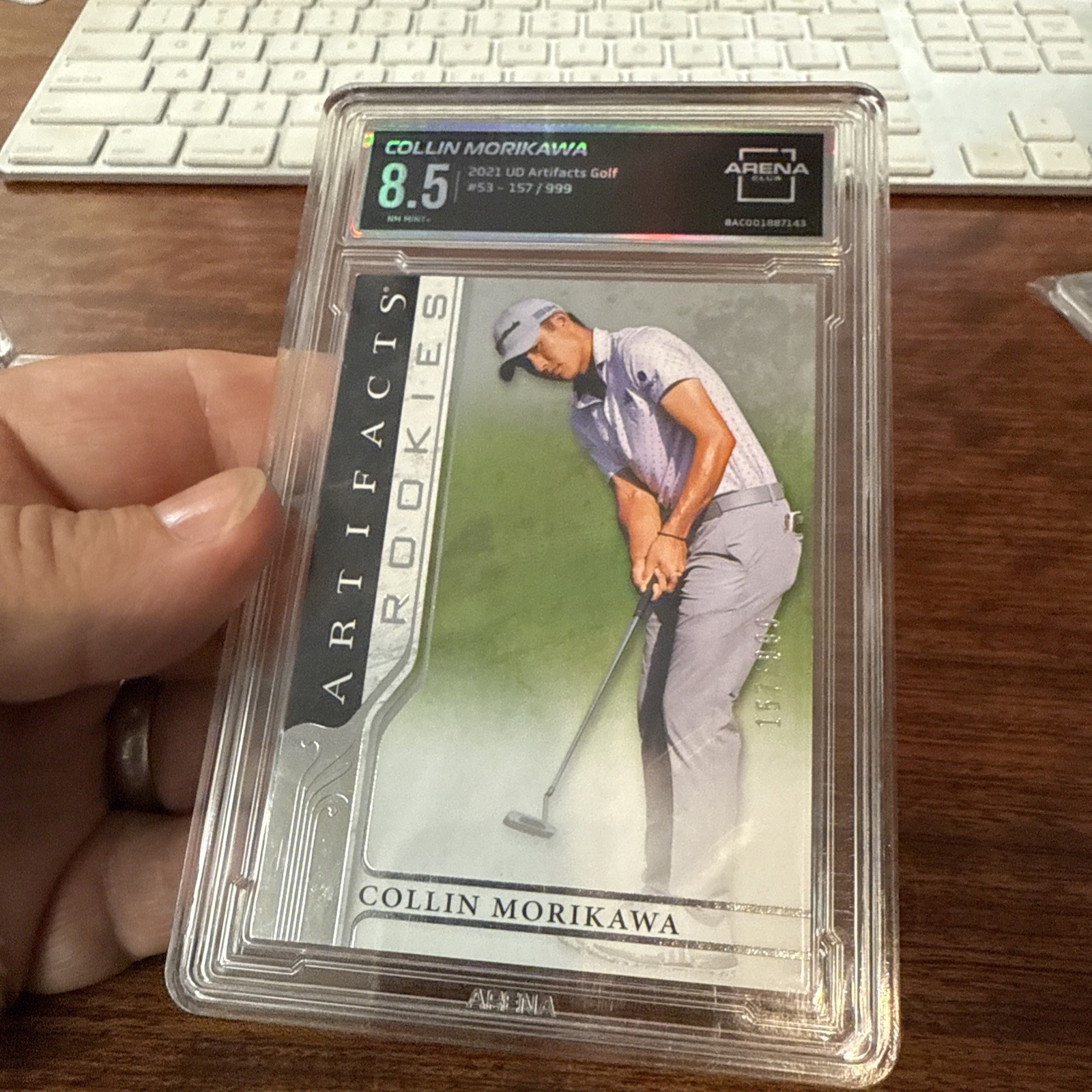 2021 Upper Deck Artifacts Golf Rookies /999 Collin Morikawa #53 Rookie Arena 8.5