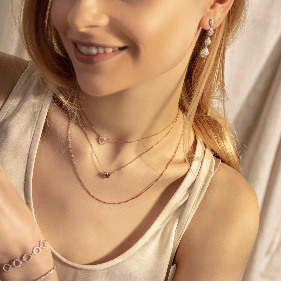 Collar corazón Nura de Monica Vinader. Vermeil oro rosa 18k - usado Foto 3 de 3