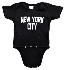 NYC Factory New York City Baby Bodysuit Screen Printed Soft Cotton Snapsuit