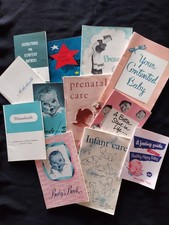 Lot of 12 1950s Baby Care Prenatal Motherhood Booklets Pamphlets - Vintage Ads
