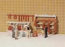 Faller Butcher Shop Interior - HO Scale Model Railroad Building Accessory