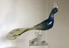 VINTAGE MURANO GLASS BIRD OF PARADISE FLOWER BASE BARBINI SEGUSO UNIQUE! 18"