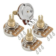 2 A250K 2 B250K Guitar Potentiometers Full Size Brass Long Split Shaft Pots