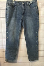 FDJ French Dressing Jeans Brand Womens Size 16 Embellished Jeans