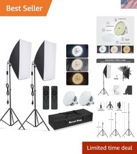 Softbox Lighting Kit, 2x19.7"x27.5" Photography Continuous Lighting System wi...