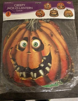 Creepy Jack-O-Lantern Cutouts of Size 10''-12¾'' for Halloween - Beistle
