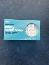 Bliss Mammoth Minty Scrub Super Cooling Big Bath Soap Bar 11oz 315g