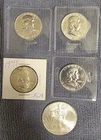 4 Franklin Half $1 Coin Lot(3Proofs) & 2009 1oz Fine Silver Dollar